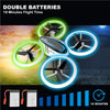Image of Q9 Drones for Kids,RC Drone with Altitude Hold and Headless Mode,Quadcopter with Blue & Green Lights,Propellers Full Protect and Double Batteries,Easy to Fly Gift Toy for Boys and Girls