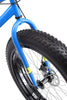 Image of Mongoose Dolomite Fat Tire Mountain Bike, Featuring 17-Inch/Medium High-Tensile Steel Frame, 7-Speed Shimano Drivetrain, Mechanical Disc Brakes, and 26-Inch Wheels, Light Blue, Navy Blue, and Red