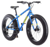 Image of Mongoose Dolomite Fat Tire Mountain Bike, Featuring 17-Inch/Medium High-Tensile Steel Frame, 7-Speed Shimano Drivetrain, Mechanical Disc Brakes, and 26-Inch Wheels, Light Blue, Navy Blue, and Red