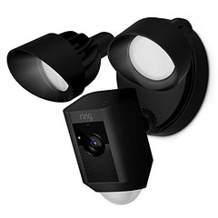 Floodlight Camera Motion-Activated HD Security Cam Two-Way Talk and Siren Alarm, Black, Works with Alexa: Amazon Devices
