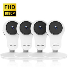 Security Camera - 1080P Indoor Camera, Smart Wireless Camera with Motion Detection & AI Human Detection, Cloud Storage, 2-Way Audio, Night Vision, Indoor Pet Camera Alexa Compatible (4 Pack)