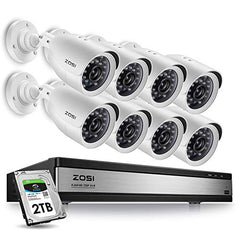 ZOSI Home Security Camera System Outdoor Indoor,1080p Lite CCTV DVR 8 Channel(No Hard Drive) and (4) 720P(1280TVL) Day Night Vision Weatherproof Surveillance Bullet Cameras