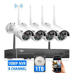 【3TB HDD Pre-Install 】 8 Channel HD 1080P Wireless IP Camera System/IP Security Camera System 8Pcs 2.0 Megapixel 1080P Wireless IR Bullet Camera,Indoor/Outdoor,WiFi 8CH Home Security System HisEEu