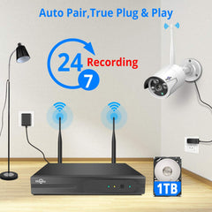 【3TB HDD Pre-Install 】 8 Channel HD 1080P Wireless IP Camera System/IP Security Camera System 8Pcs 2.0 Megapixel 1080P Wireless IR Bullet Camera,Indoor/Outdoor,WiFi 8CH Home Security System HisEEu