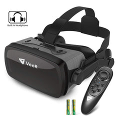 VeeR Falcon VR Headset with Controller, Eye Protection Virtual Reality Goggles to Comfortable Watch 360 Movies for Android, Samsung Galaxy, Huawei and iPhone XR & Xs Max