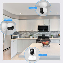 Home Security IP Camera System 1080p HD Wireless Security Surveillance Camera with Auto-Cruise, Motion Tracker, Activity Alert, Night Vision, iOS, Android App - Cloud Service Available White.
