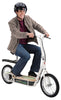 Image of Razor EcoSmart Metro Electric Scooter For Adults - 500W High Torque Motor, Up to 18MPH, 16" Air Filled Tires, Rear Wheel Drive, Height Adjustable Seat and Detachable Luggage Basket, Bamboo Deck ,White ,50 X 13.25 X 23-Inch - 13114501