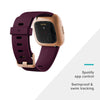 Image of Fitbit Versa 2 Health & Fitness Smartwatch with Heart Rate, Music, Alexa Built-in, Sleep & Swim Tracking, Bordeaux/Copper Rose, One Size (S & L Bands Included)