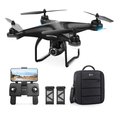 Holy Stone HS120D GPS Drone with Camera for Adults 1080p HD FPV, Quadcotper with Auto Return Home, Follow Me, Altitude Hold, Tap Fly Functions, Includes 2 Batteries and Carrying Backpack