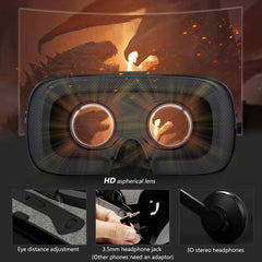 VeeR Falcon VR Headset with Controller, Eye Protection Virtual Reality Goggles to Comfortable Watch 360 Movies for Android, Samsung Galaxy, Huawei and iPhone XR & Xs Max