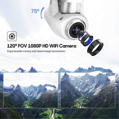 Potensic T25 GPS Drone, FPV RC Drone with Camera 1080P HD WiFi Live Video, Auto Return Home, Altitude Hold, Follow Me, 2 Batteries and Carrying Case (White)