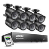 Image of ZOSI Home Security Camera System 8 Channel, 1080p Lite Surveillance DVR Recorder with Hard Drive 1TB and (8) HD 720p Weatherproof CCTV Camera Outdoor/Indoor,Remote Access and Motion Detection