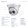 Image of Amcrest UltraHD 4K (8MP) Outdoor Security IP Turret PoE Camera, 3840x2160, 164ft NightVision, 2.8mm Lens, IP67 Weatherproof, MicroSD Recording (128GB), White (IP8M-T2499EW)