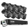 Image of ZOSI Home Security Camera System 8 Channel, 1080p Lite Surveillance DVR Recorder with Hard Drive 1TB and (8) HD 720p Weatherproof CCTV Camera Outdoor/Indoor,Remote Access and Motion Detection