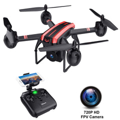 SANROCK X105W Drones with Camera for Adults 720P HD WiFi Real-time Video Feed. Long Flying Time 17Mins, Altitude Hold, Gravity Sensor, Route Made, One Key Take Off/Landing, Great Gifts for Boys.