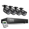 Image of ZOSI Home Security Camera System 8 Channel, 1080p Lite Surveillance DVR Recorder with Hard Drive 1TB and (8) HD 720p Weatherproof CCTV Camera Outdoor/Indoor,Remote Access and Motion Detection