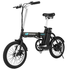 ANCHEER Folding Electric Bike, 16 Inch Collapsible Electric Commuter Bike Ebike with 36V 8Ah Lithium Battery (Black)