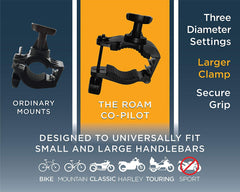 Roam Universal Premium Bike Phone Mount for Motorcycle - Bike Handlebars, Adjustable, Fits iPhone 11, X, XR, 8 | 8 Plus, 7 | 7 Plus, 6s Plus | Galaxy, S10, S9, S8, Holds Phones Up to 3.5