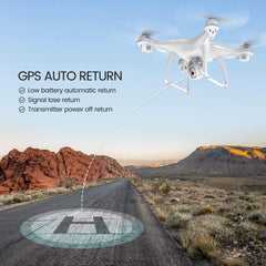 Potensic T35 GPS Drone, RC Quadcopter with 1080P Camera FPV Live Video,Dual GPS Return Home,Follow Me, Altitude Hold, 2500mAh Battery Long Control Range, White