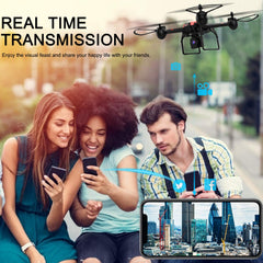 SANROCK X105W Drones with Camera for Adults 720P HD WiFi Real-time Video Feed. Long Flying Time 17Mins, Altitude Hold, Gravity Sensor, Route Made, One Key Take Off/Landing, Great Gifts for Boys.