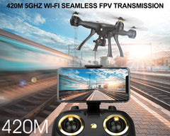 DROCON 5G WIFI FPV GPS Drone with 1080P HD Camera, GPS Return Home, Follow Me, 420M Fluent transmission, Fly Away Protection, 120 FOV, Surround Flight, RC Quadcopter for Beginners & Experienced Player